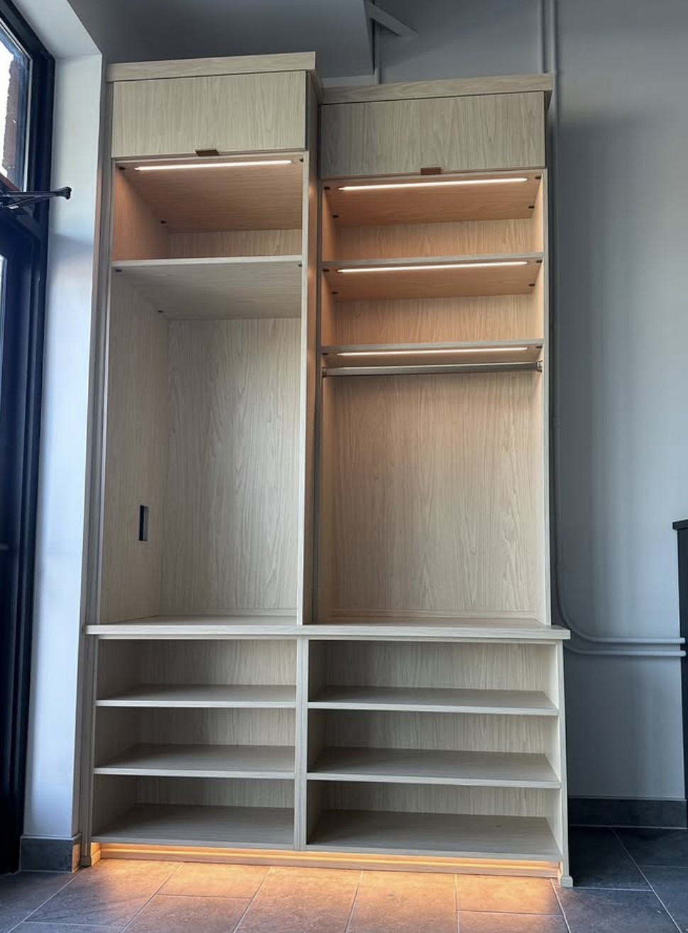 Modern Storage Space Custom wardrobe, shelf space with lighting