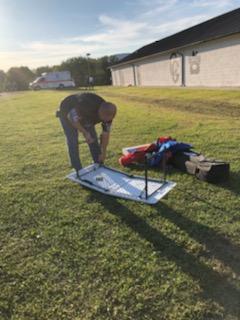 Setting up for the Cumberland Gap H.S. football game