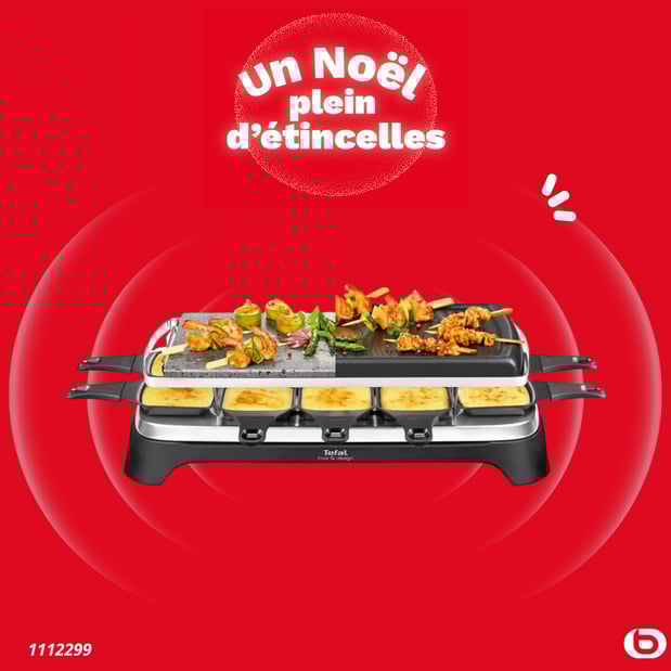 Raclette TEFAL RE45A812 Pierrade 3 en 1