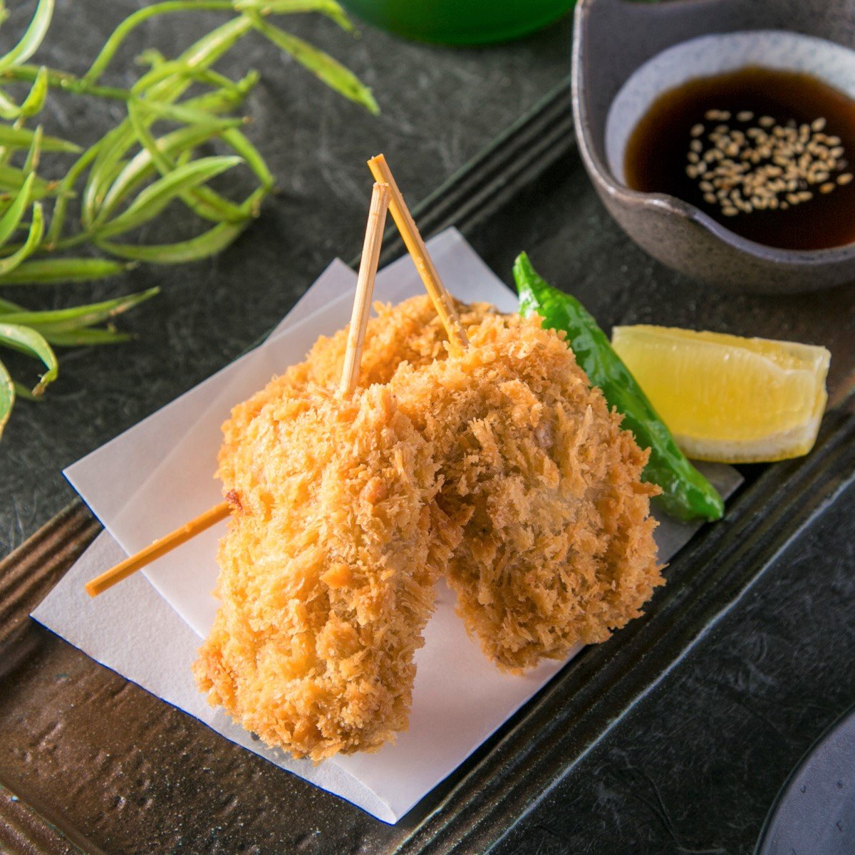 子持ち昆布串揚げ