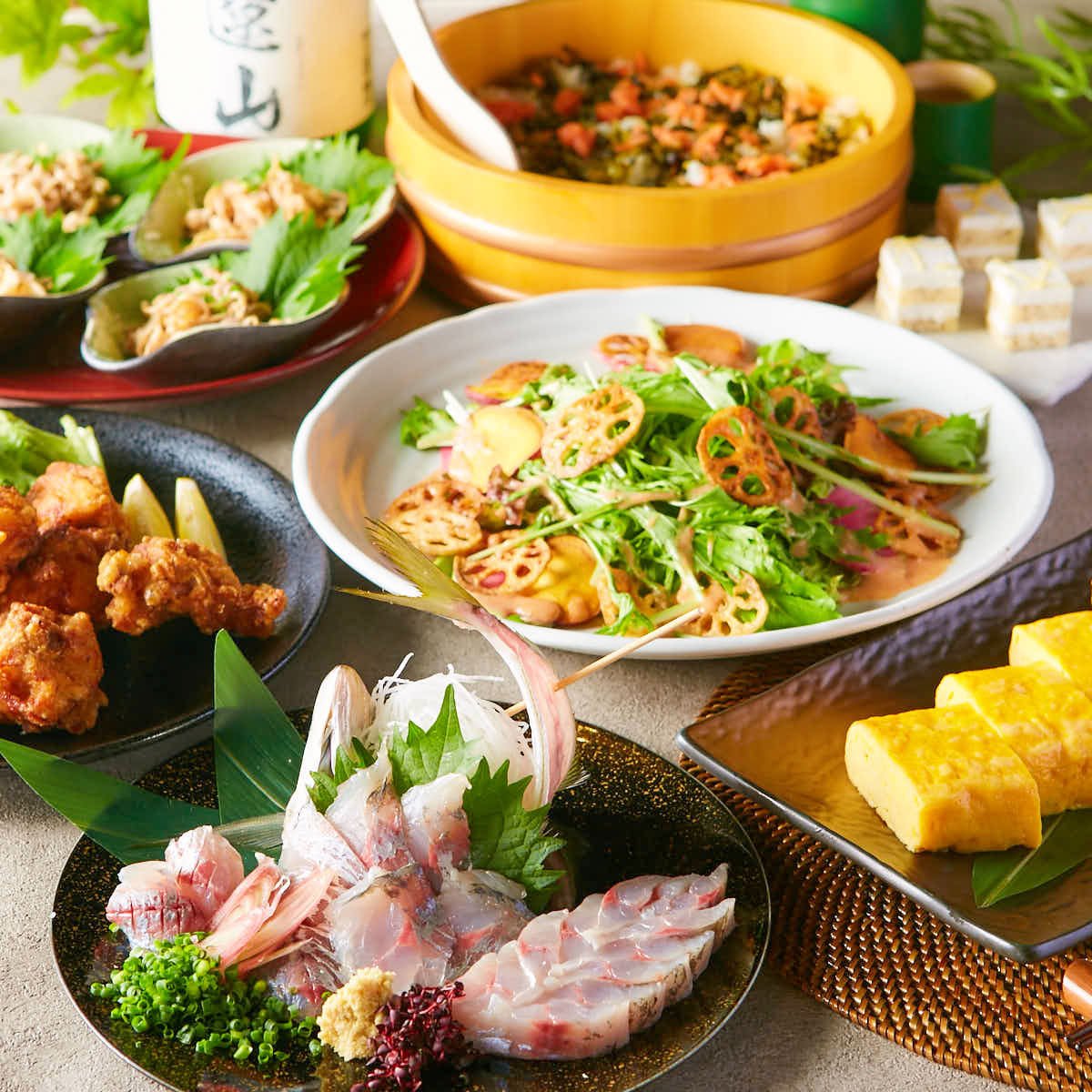 ■結-yui■平日限定!新年のお祝いに♪九州郷土料理堪能お手軽宴会コース【2.0時間飲み放題付】7品 3000円