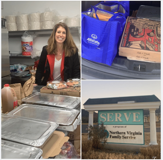 This holiday season, our insurance agency catered dinner from Bella Vita Italian restaurant in Manassas, VA at the NVFS SERVE family shelter.