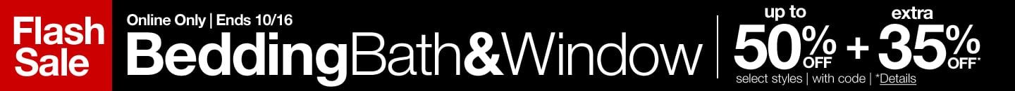 Save up to 50% off plus an extra 35% off during JCPenney's Bedding Bath & Window Flash Sale