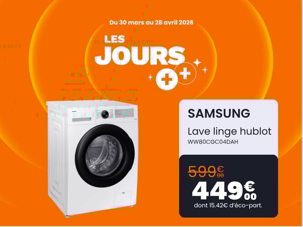 Les jours++ - Lave linge hublot SAMSUNG 8kg à 449€