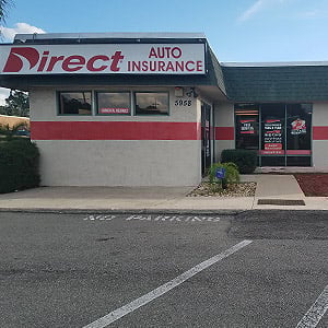 Front of Direct Auto store at 5958 Merrill Road, Jacksonville