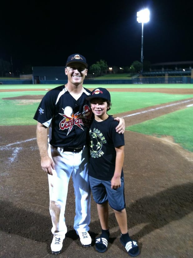 Here I am with my nephew on the baseball field. My favorite place to be!