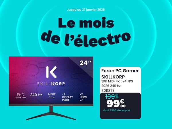 Ecran PC Gamer SKILLKORP SKP M24 Plat 24'' IPS 2026 240 Hz