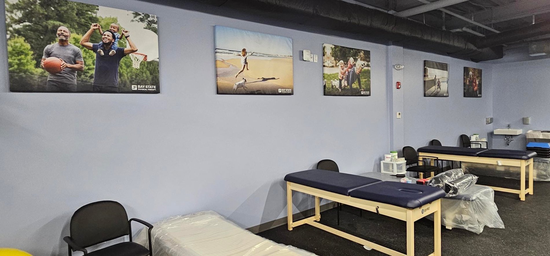 Allston MA Bay State PT inside the Clinic showing patient tables.