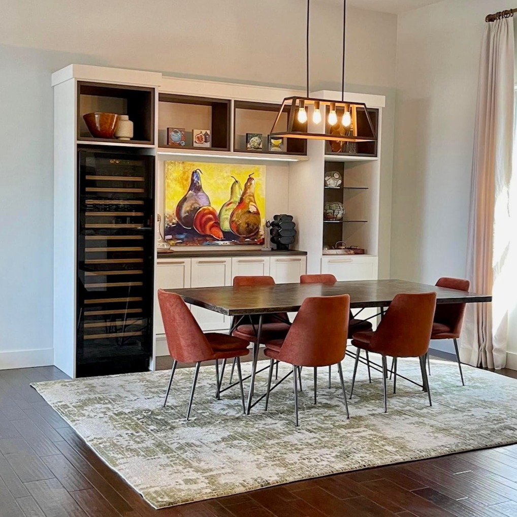 Mixed Media Center Mixed media center with refrigerated wine storage and closet shelving California Closets Gulf Coast & New Orleans Lafayette, LA