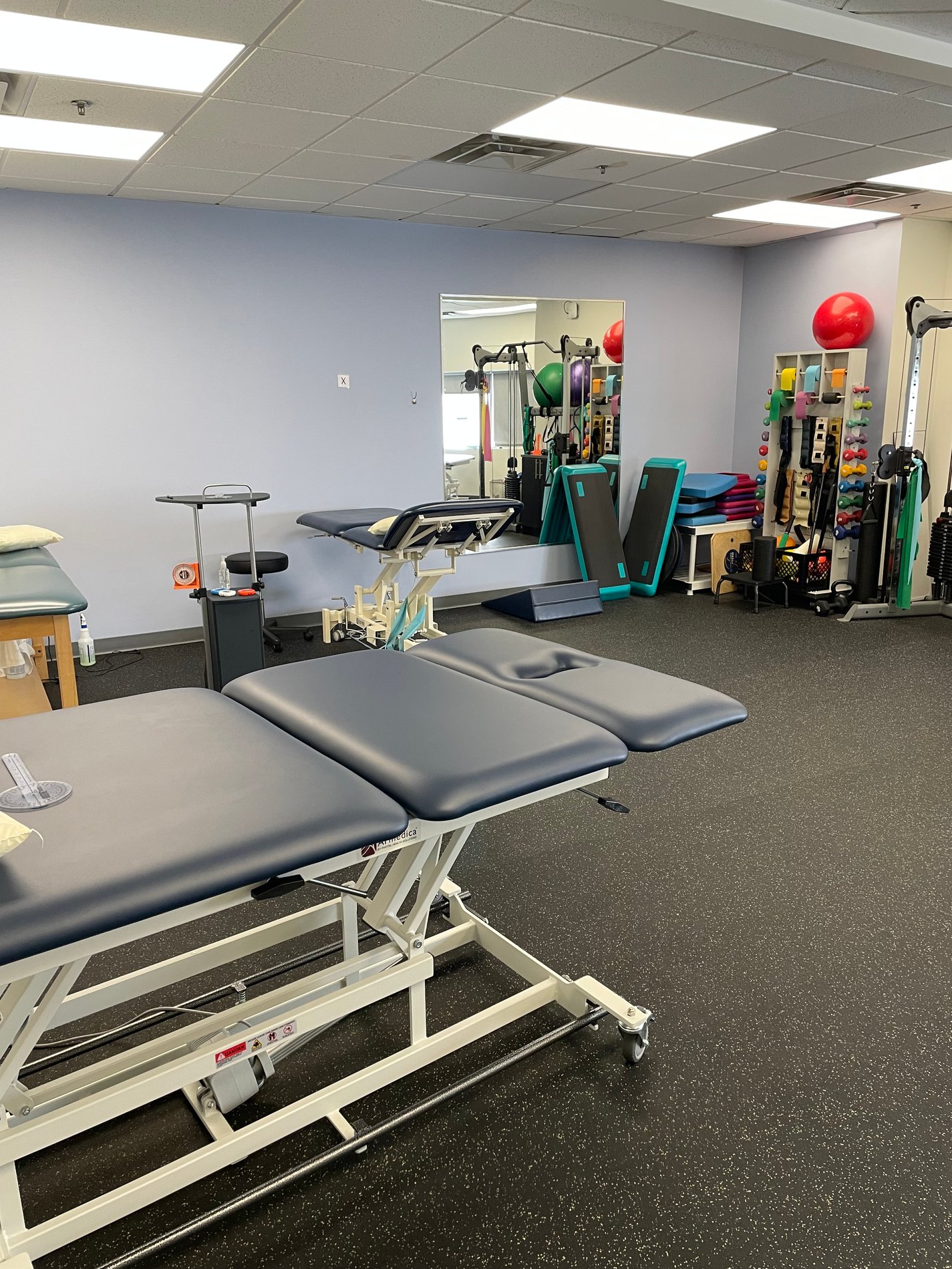 Bay State Physical Therapy Kingston MA Patient care area showing PT Tables.