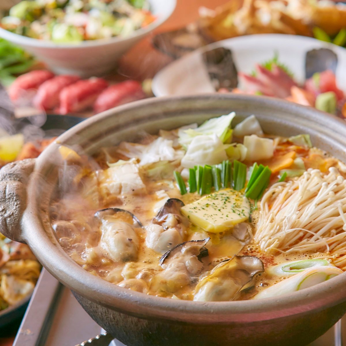 ■極-kiwami■旬の*牡蠣鍋*鮮魚7種盛りなど贅沢和食堪能!至福の極上宴会【時間無制限飲み放題】10品5000円