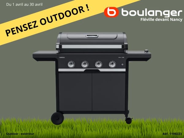 Barbecue gaz CAMPINGAZ SELECT 4 EXS noir 4 brûleurs sur chariot 70x40 cm