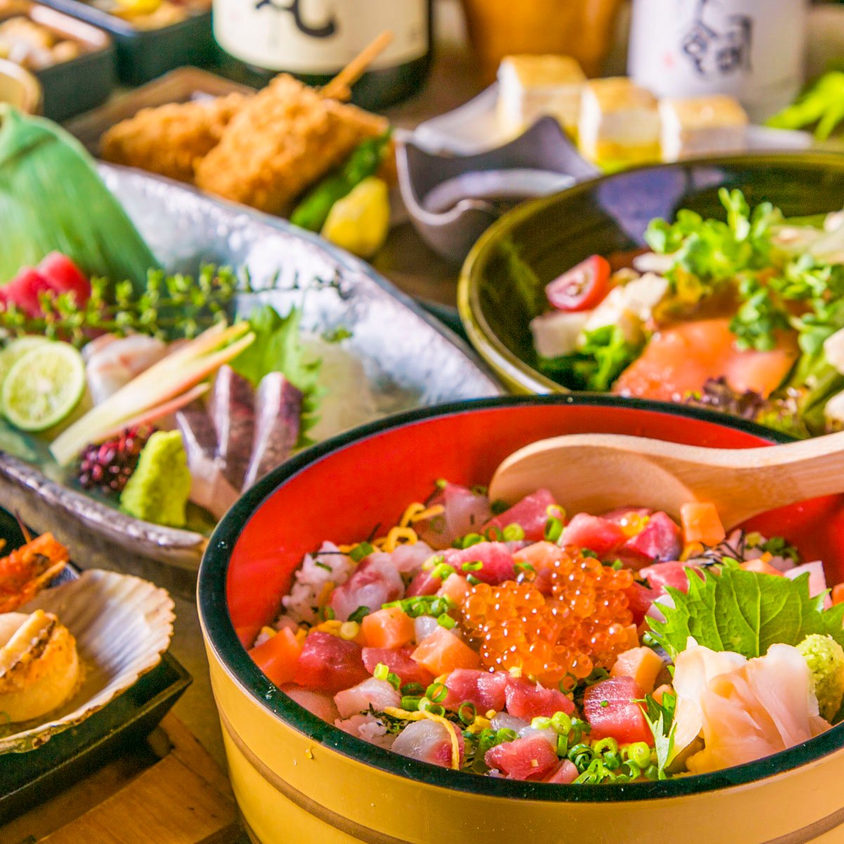『プレミアムコース』3時間飲み放題!!ウミスズメを堪能「鶏×鮮魚」の絶品プラン【9品4480円】