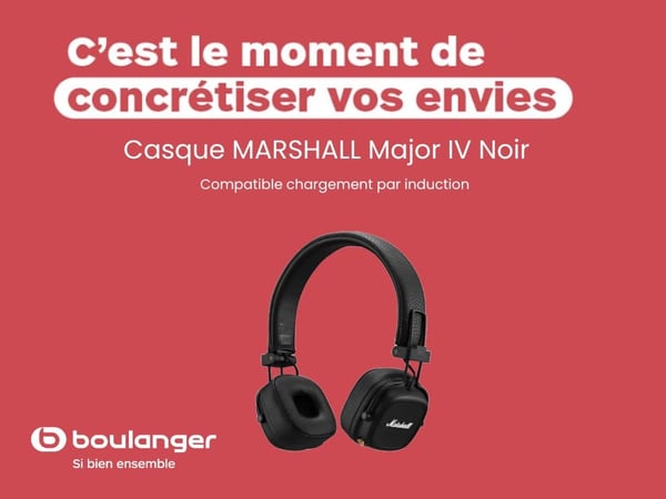 Casque MARSHALL Major IV Noir, Boulanger Saint Etienne - Villars