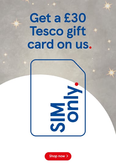Get a £30 Tesco gift card with deals that sparkle at Tesco Mobile, Shop now