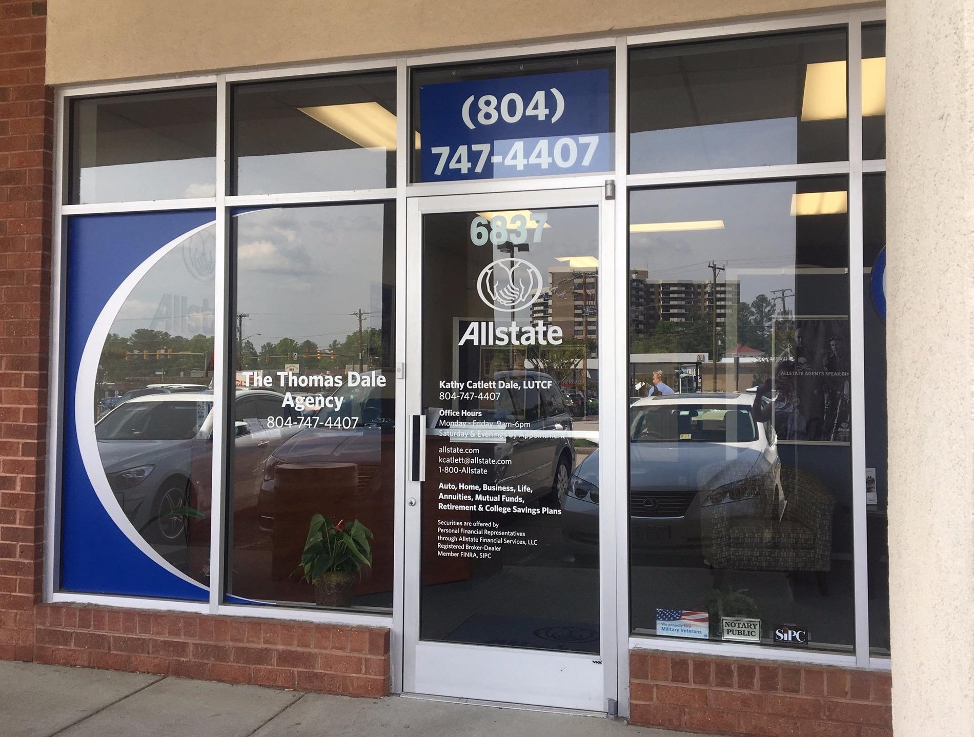 The exterior of our office. We are located at 6837 Forest Hill Avenue in the Food Lion shopping center. Please stop by and see us! We love to see people in person!