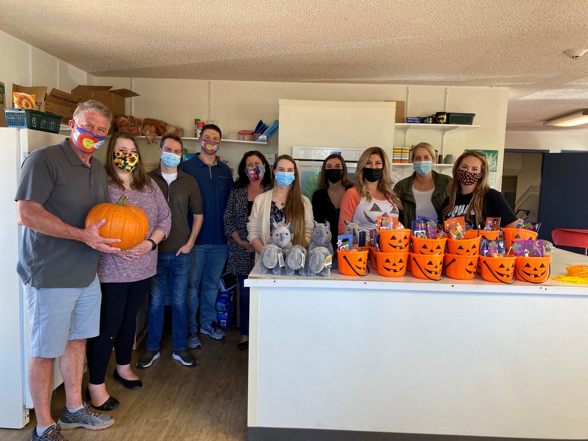Pumpkin Decorating crew for the kids at Shiloh Home Inc