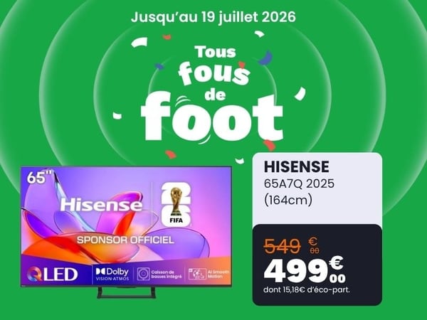 TV QLED HISENSE 65A7Q 2025 (164cm)
