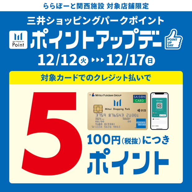 【12/12-12/17】
三井ポイントアップデー