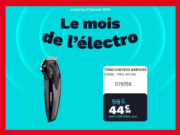 Tondeuse cheveux BABYLISS E958E - pro 45 hair clipper