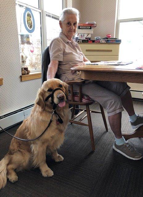 Tessa with one of her customers.