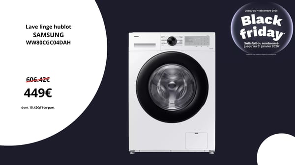 Lave linge hublot SAMSUNG WW80CGC04DAH à Boulanger Eragny sur Oise