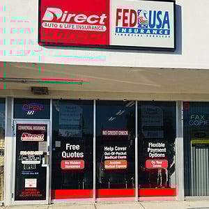 Direct Auto Insurance storefront located at 72 East Blue Heron Boulevard, Riviera Beach