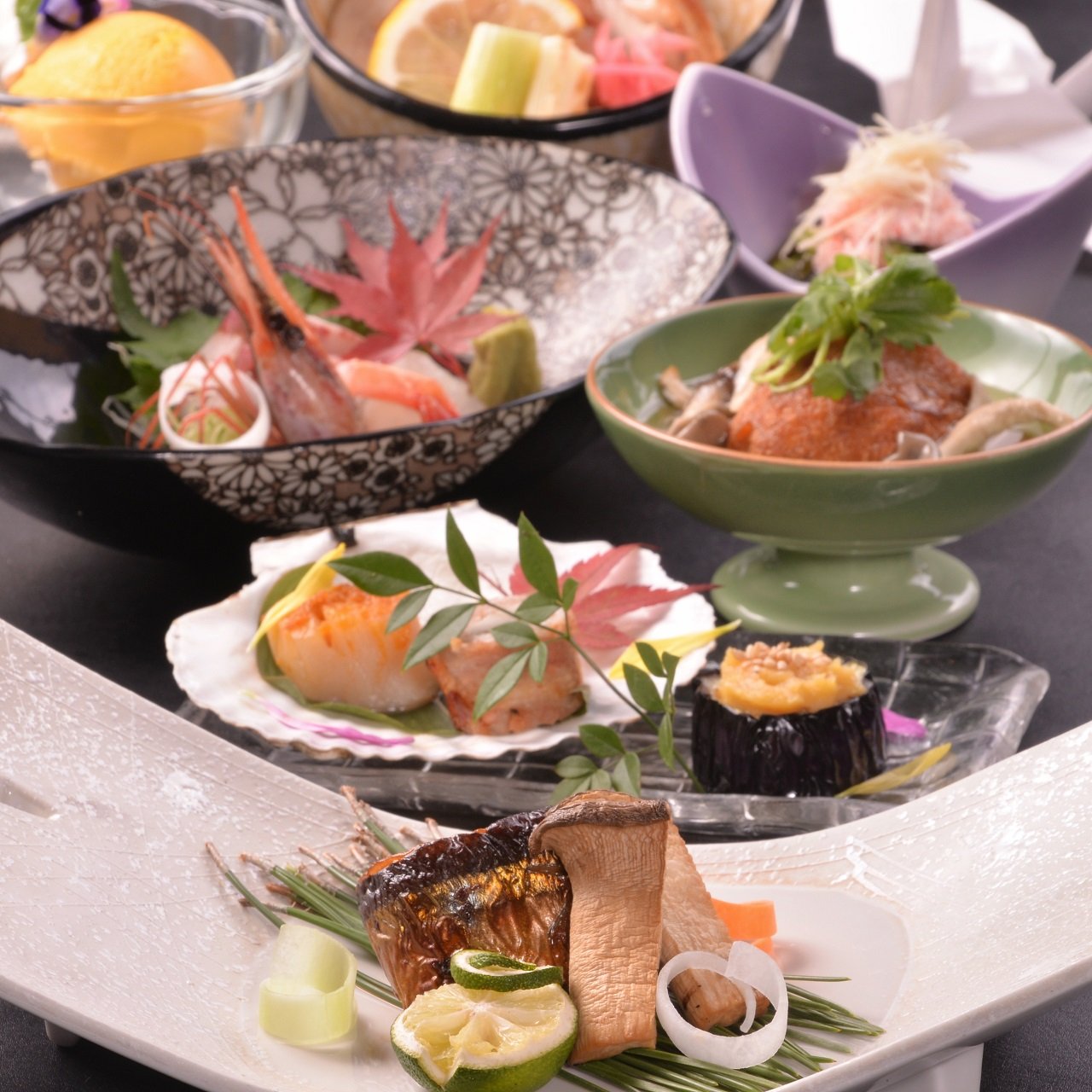 ●絢爛●接待やお食事等特別なひとときに…お料理銘々出しの豪華懐石コース《3時間飲み放題付》9品7000円