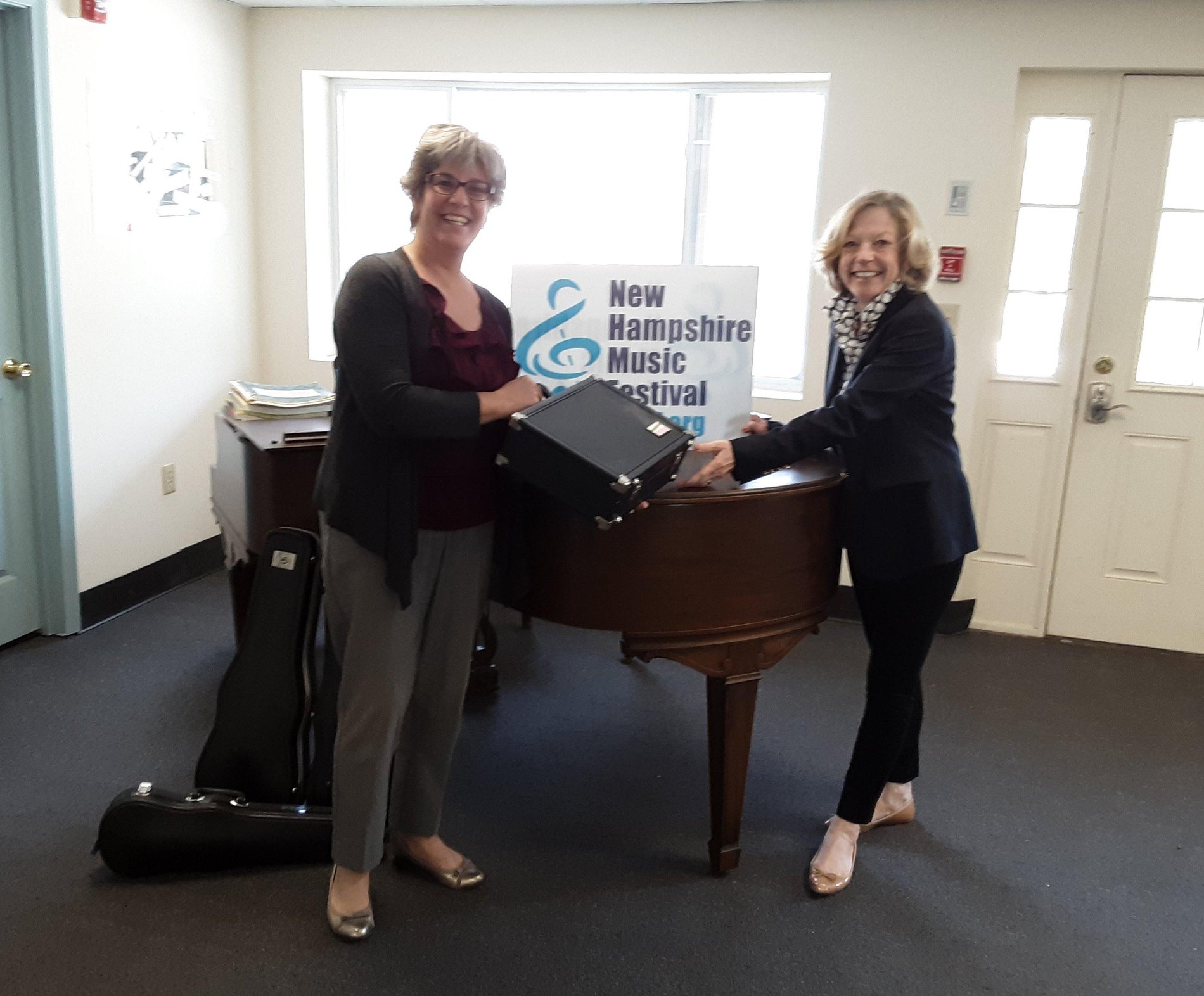 Sharon donating instruments to the NH Music Festival!