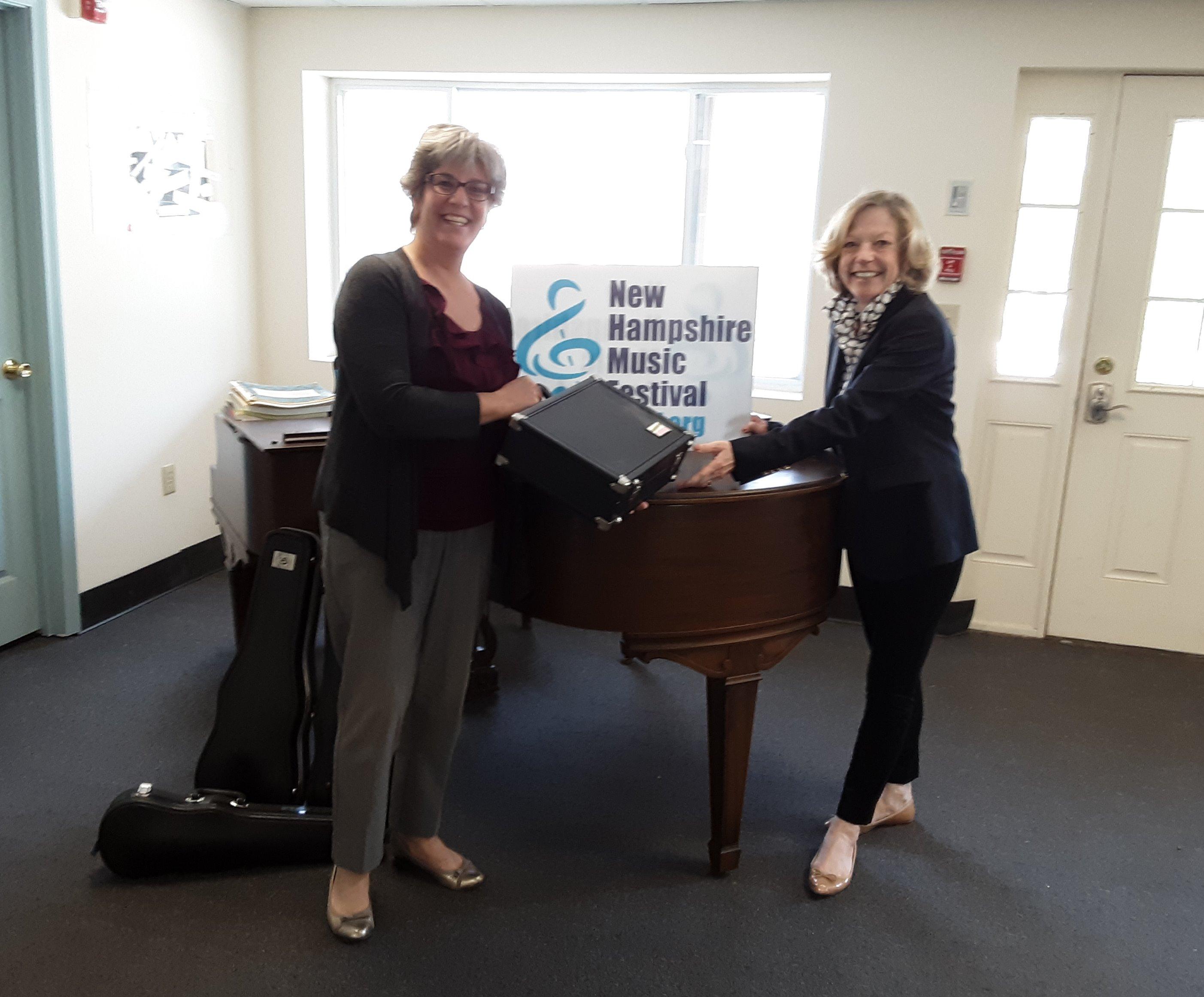 Sharon donating instruments to the NH Music Festival!