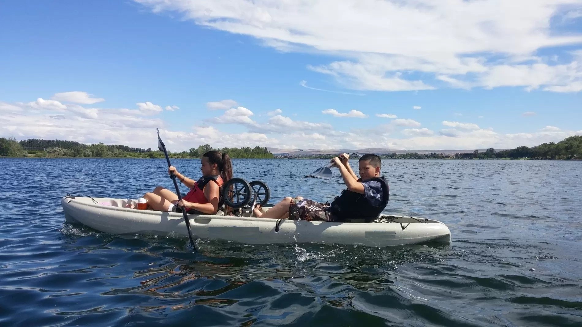 Ethan & Natalie enjoying some kayaking... actually I'm pretty sure they were arguing. The life of siblings. Love our kids!