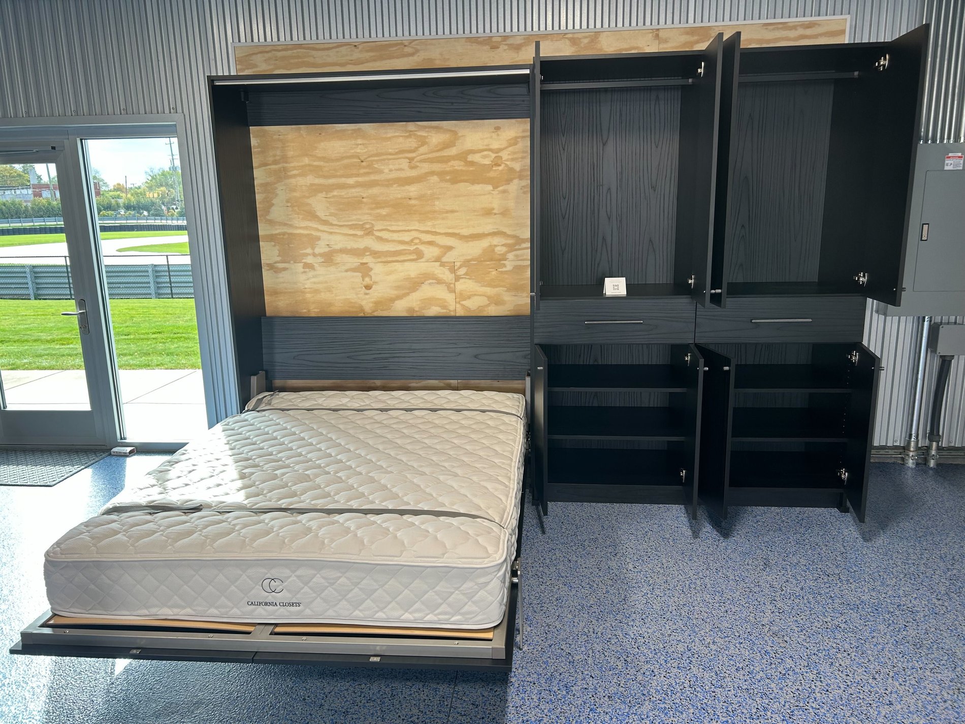 Custom Built Wall Bed for M1 Course Wall bed with doors and shelves