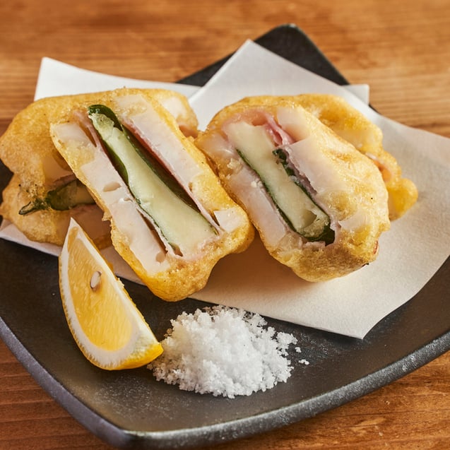 生ハムチーズの蓮根挟み揚げ