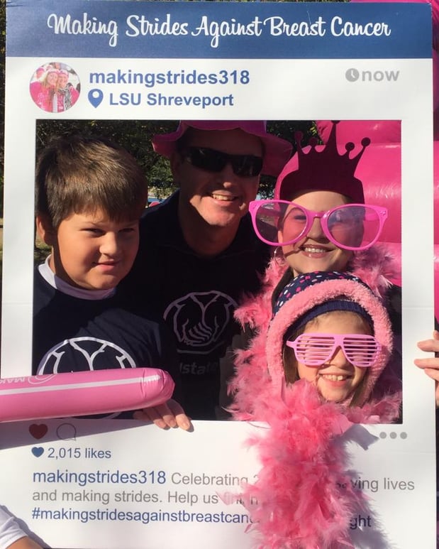 Having fun at the American Cancer Society's Making Strides Against Breast Cancer walk.