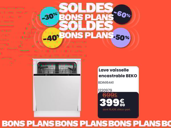 Lave vaisselle encastrable BEKO BDIN16441