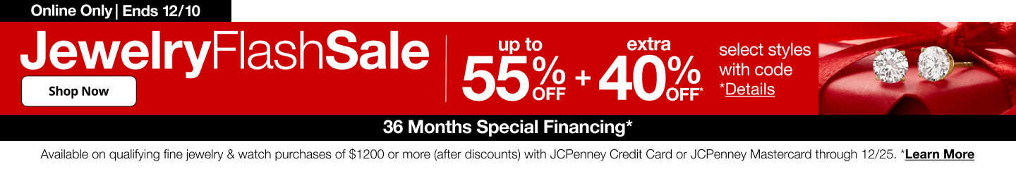 Save up to 55% plus an extra 4% off during JCPenney's Jewelry Flash Sale