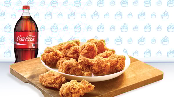 12 Crispy Classic Chicken Wings and a 2L Coca-Cola