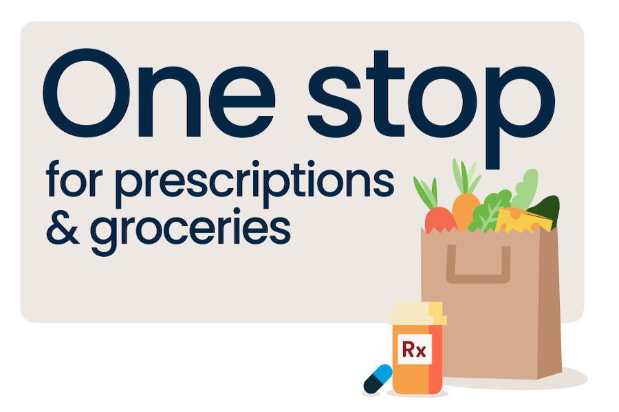 one stop for prescriptions and groceries