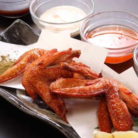 美味門 手羽先の唐揚げ ~選べる4種のソース~