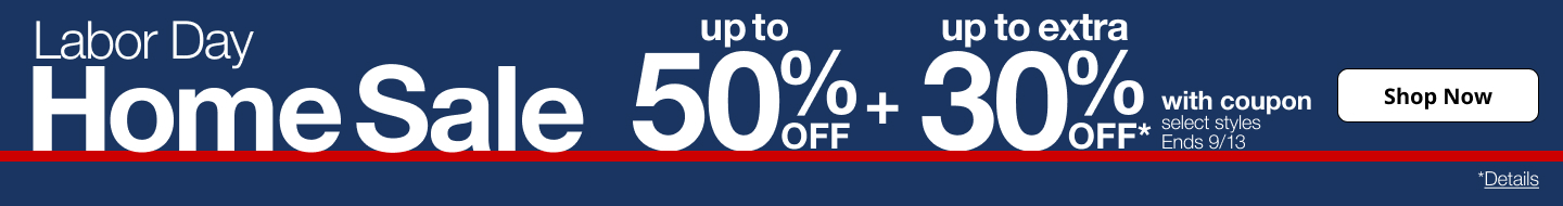 Save up to 50% off plus an extra 30% off during JCPenney's Labor Day Home Sale!