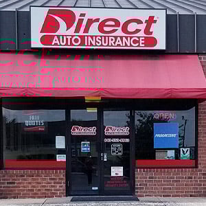 Front of Direct Auto store at 2110 Greenridge Road, North Charleston