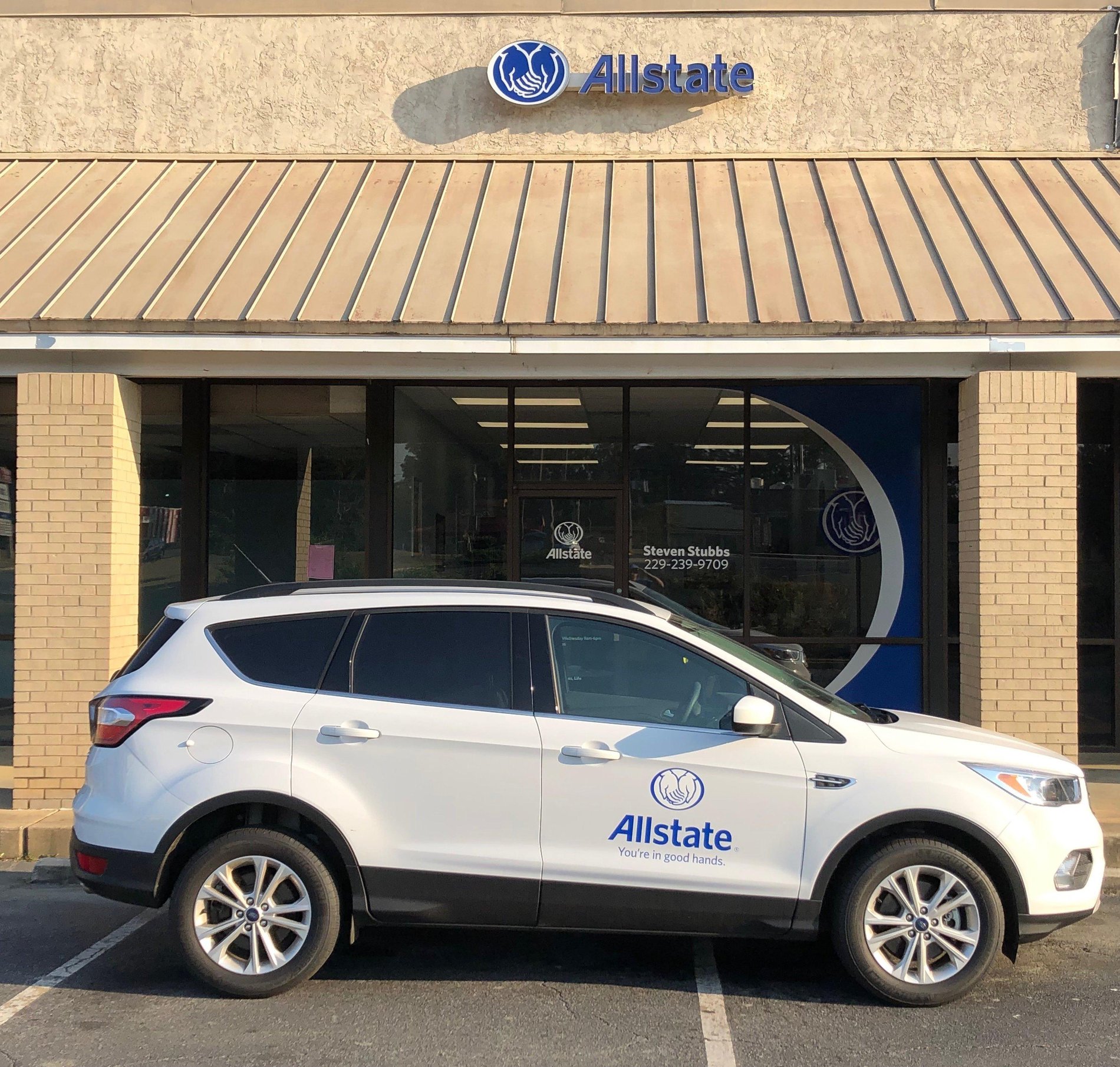 The Steven Stubbs Allstate Agency is located at 1413 16th Ave. Suite C in Cordele, Ga just behind Wendy's.