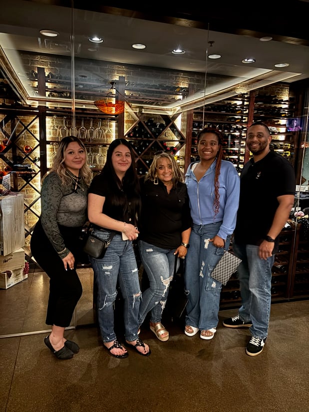 Team outing at a nice Steak Restaurant.
