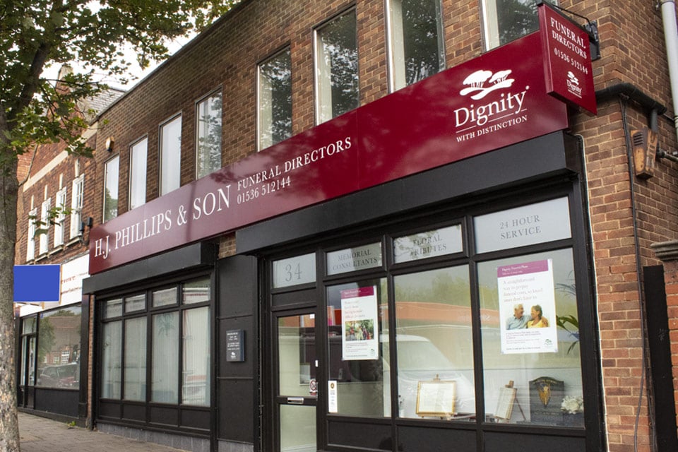 H J Phillips & Son Funeral Directors on Rockingham Road in Kettering