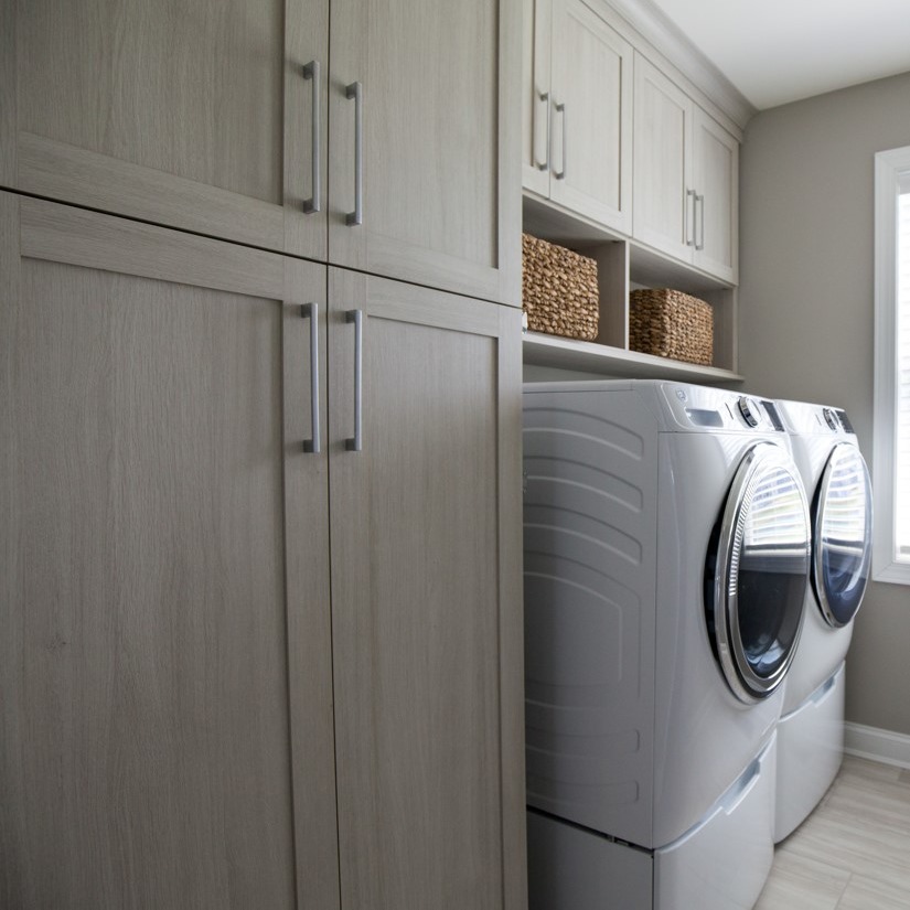 Custom Laundry Room with Storage and Shelving Custom Laundry Room with Storage and Shelving