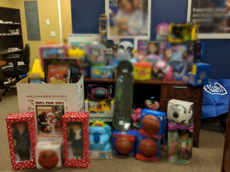 Our Allstate agency was proud to show our support for Toys for Tots, in 2016.