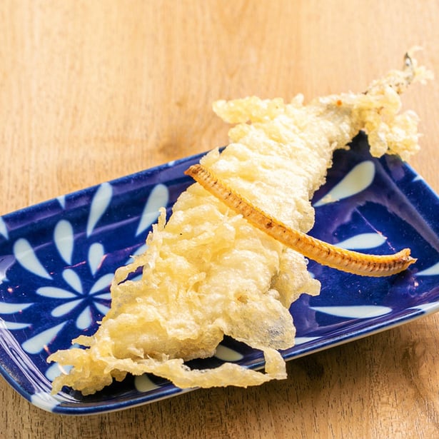 穴子と骨せんべい
