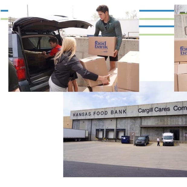 Helping pick up food Kansas Food Bank to deliver to local schools during COVID