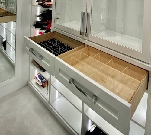 Walk-in Closet with Drawer Inserts