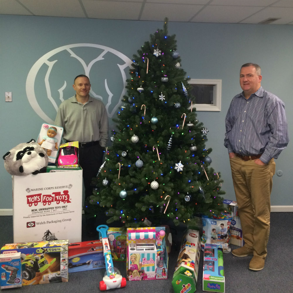 Bill and Eric Dileggi collecting Toys for Tots 2018